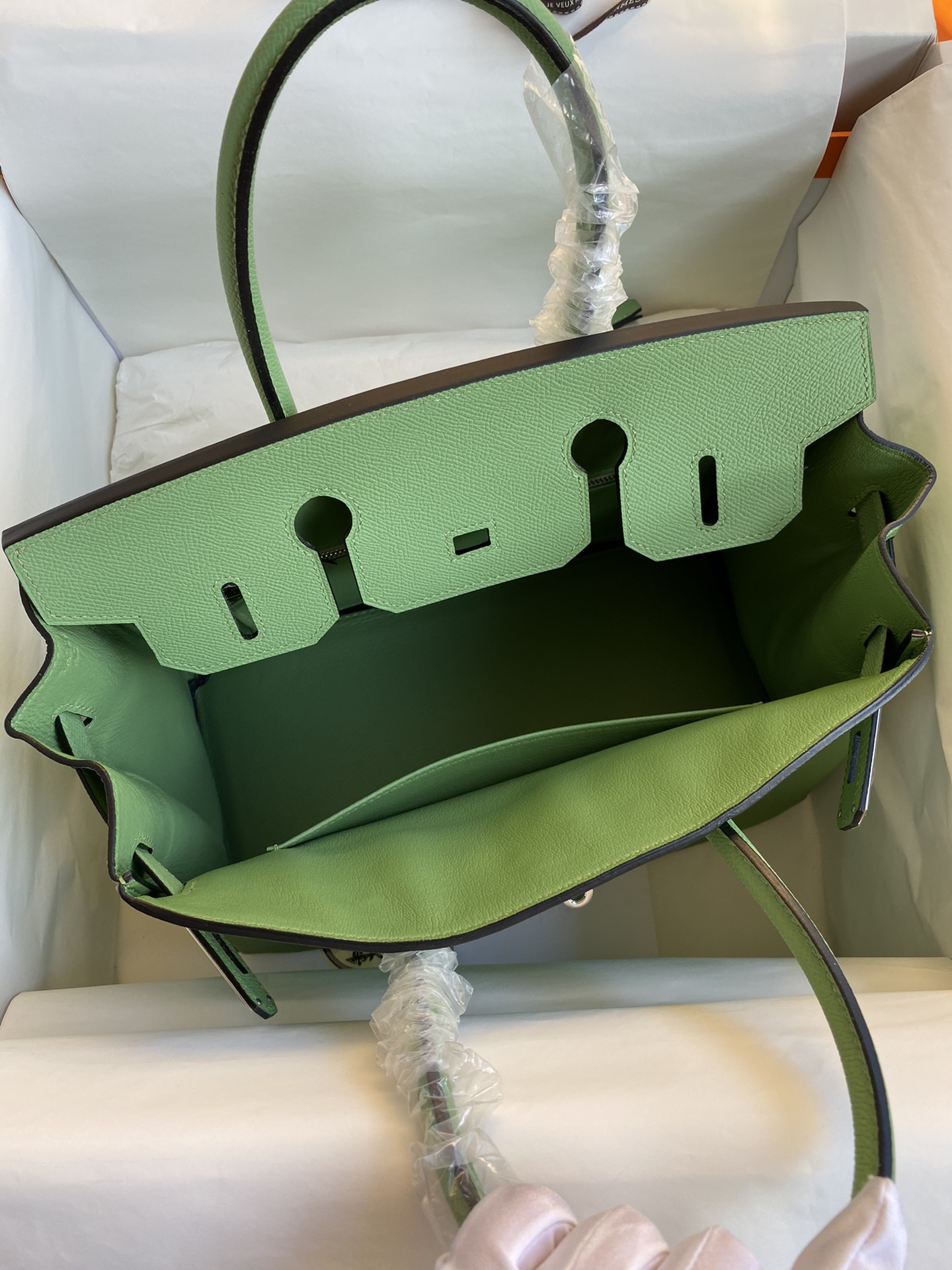 Hermes Birkin 35CM Epsom Leather Handbag Green Kiwi